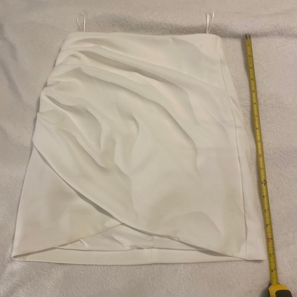 Zara winter white shirred mini